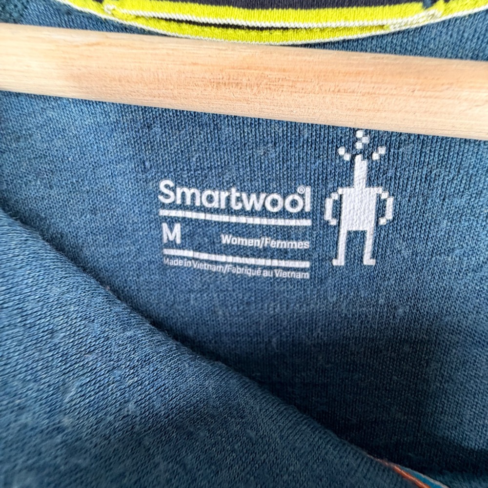 Smartwool base layer Pullover Size Medium Blue Co… - image 4